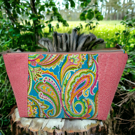 Pink Croc and Paisley Bag
