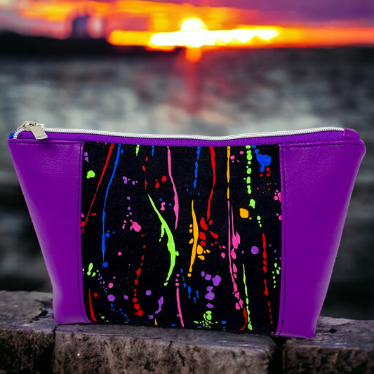 Purple Splatter Cosmetic & Toiletry Bag