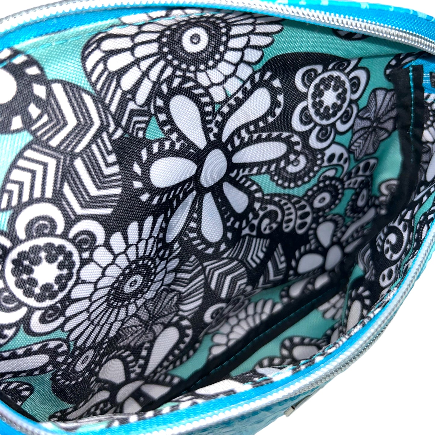 Bright Aqua Blue Croc Hip Sling Bag