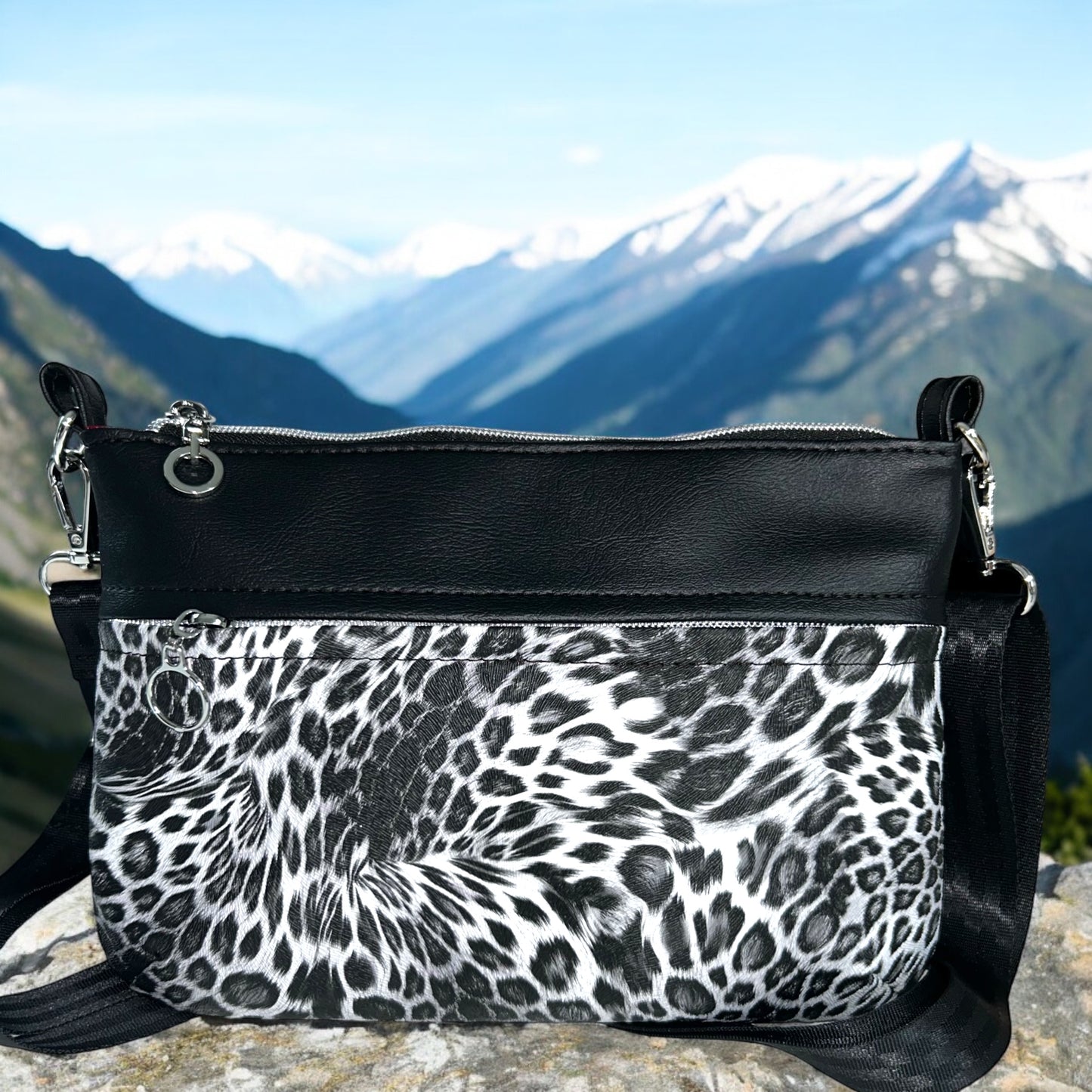 Black Leopard Starburn Crossbody Bag