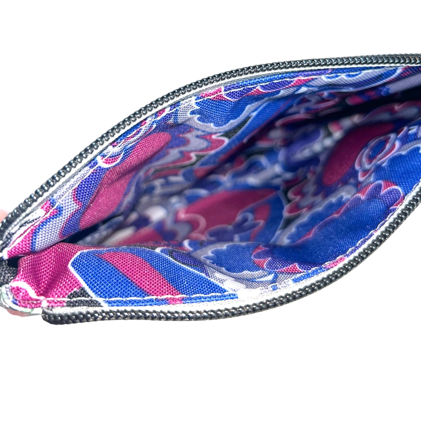 Steel Blue Butterfly Curved Wristlet