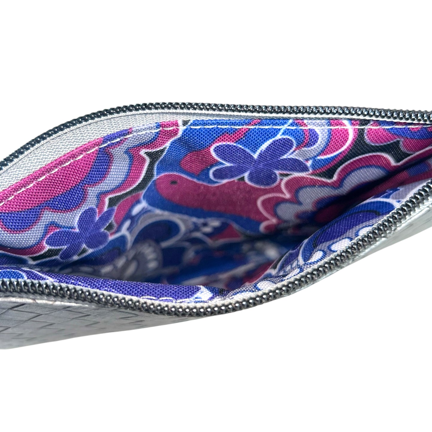 Slate Gray Tiled Curved Wristlet