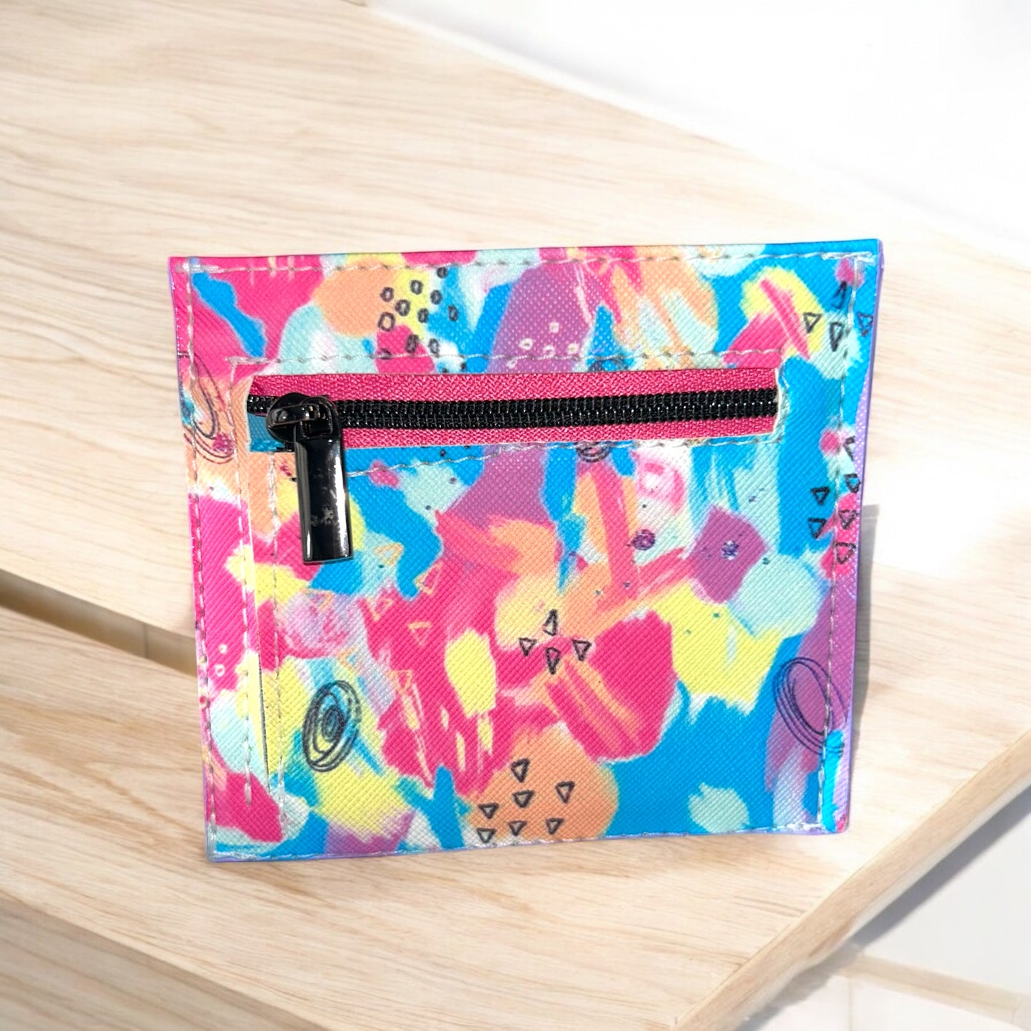 Pink and Blue Abstract Essential Wallet
