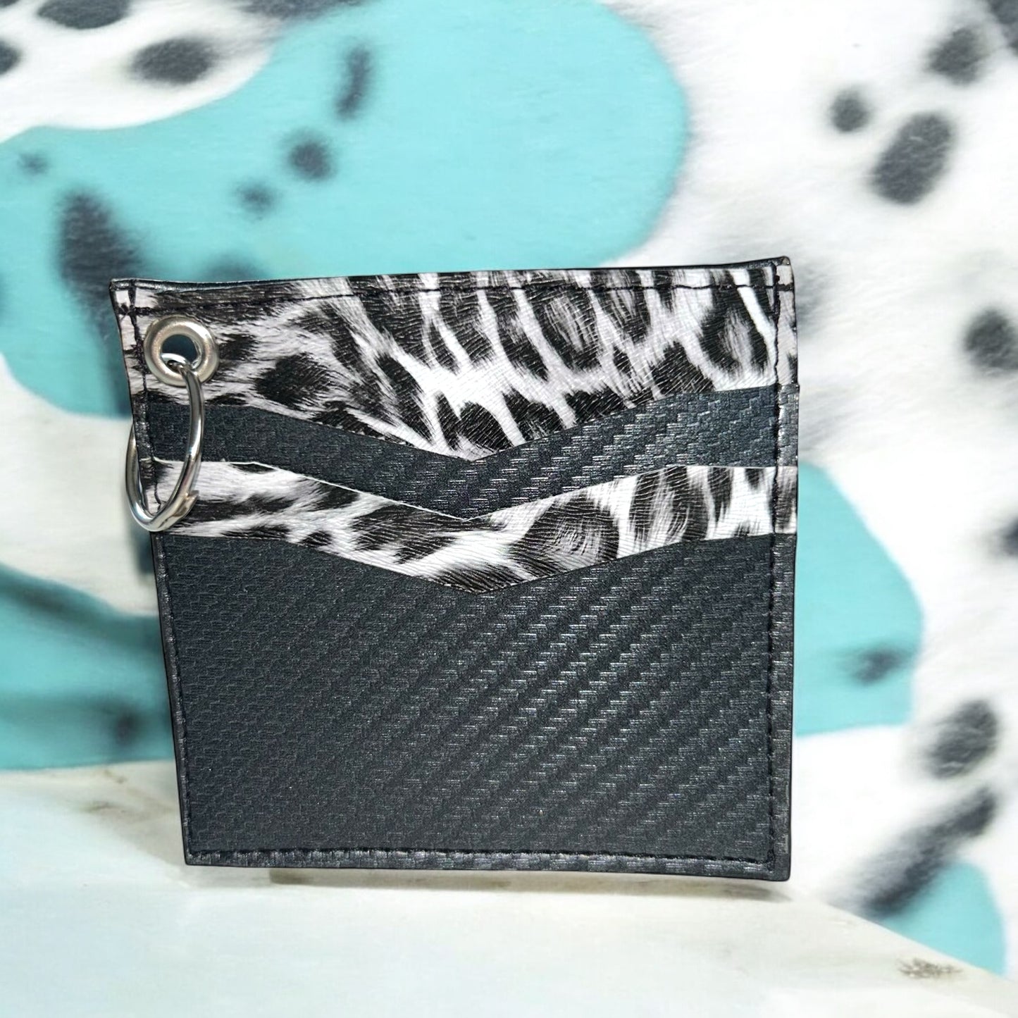 Black and Animal Print Essential Wallet