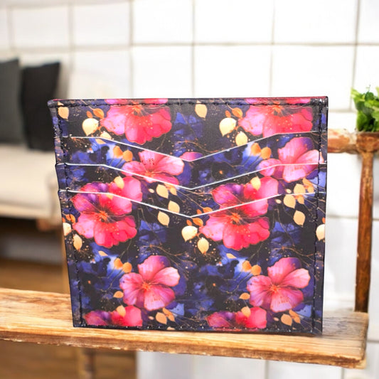 Pink and Gold Flowers Essential Wallet