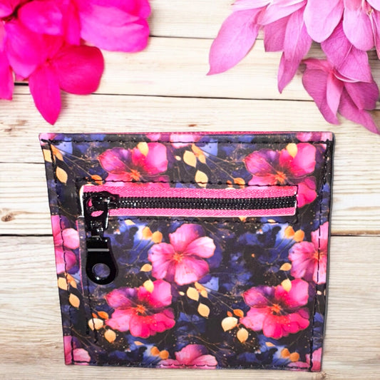 Pink and Gold Flowers Essential Wallet