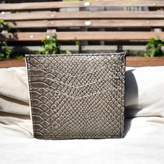 Gray Green Croc Essential Wallet