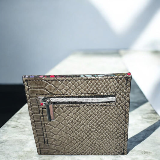 Gray Green Croc Essential Wallet