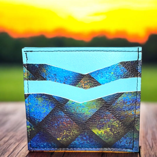 Aqua Blue Slate Diamonds Essential Wallet