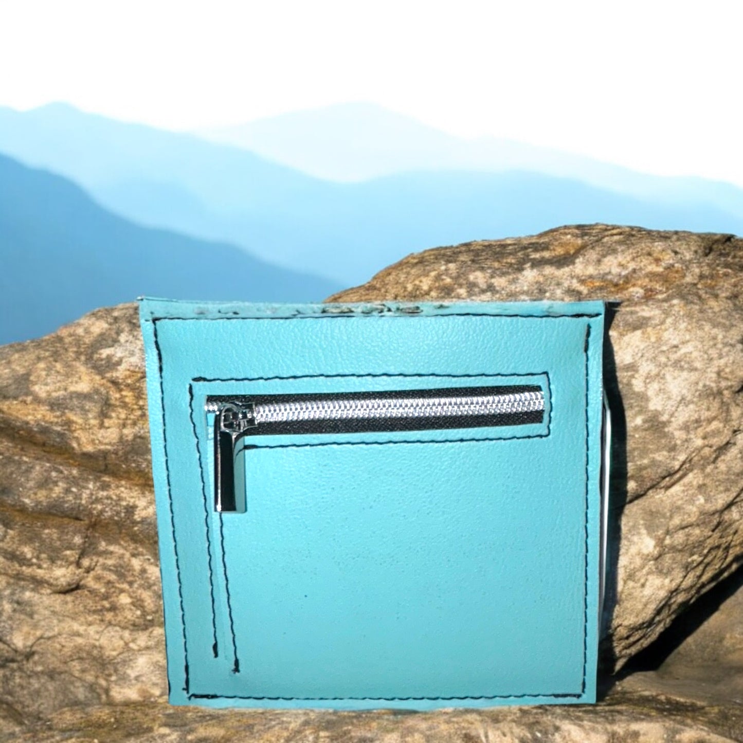 Aqua Blue Slate Diamonds Essential Wallet