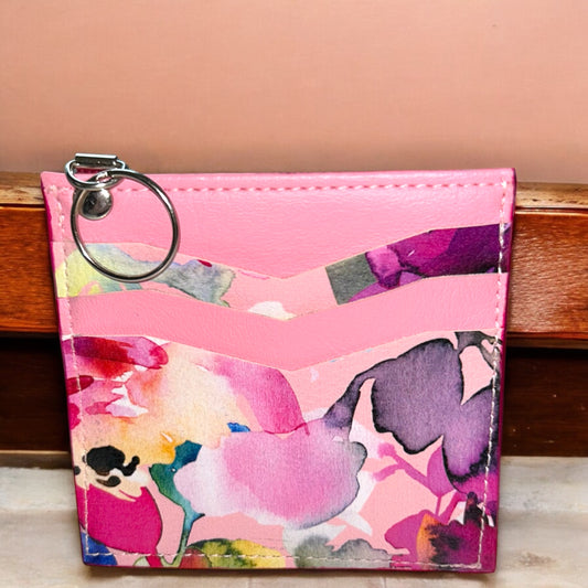 Pink and Abstract Flowers Essential Wallet
