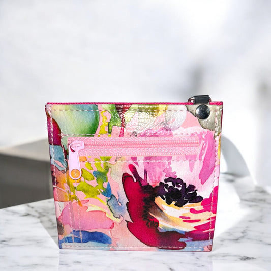 Pink and Abstract Flowers Essential Wallet
