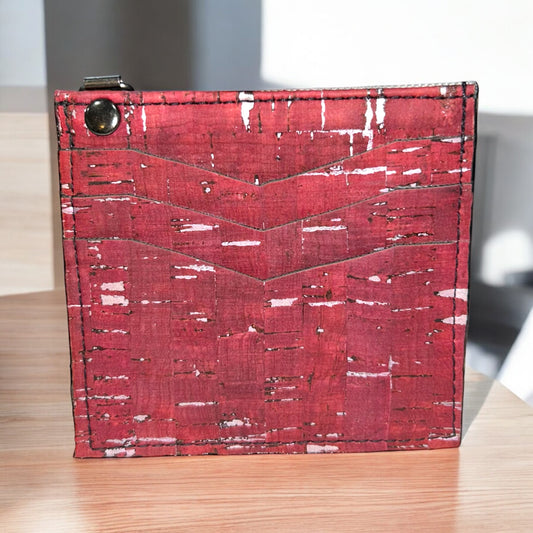 Cranberry and Sliver Cork Essential Wallet