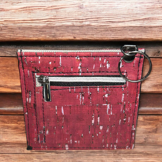 Cranberry and Sliver Cork Essential Wallet
