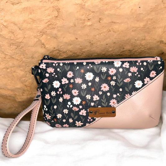 Metallic Light Pink Handcrafted Wristlet