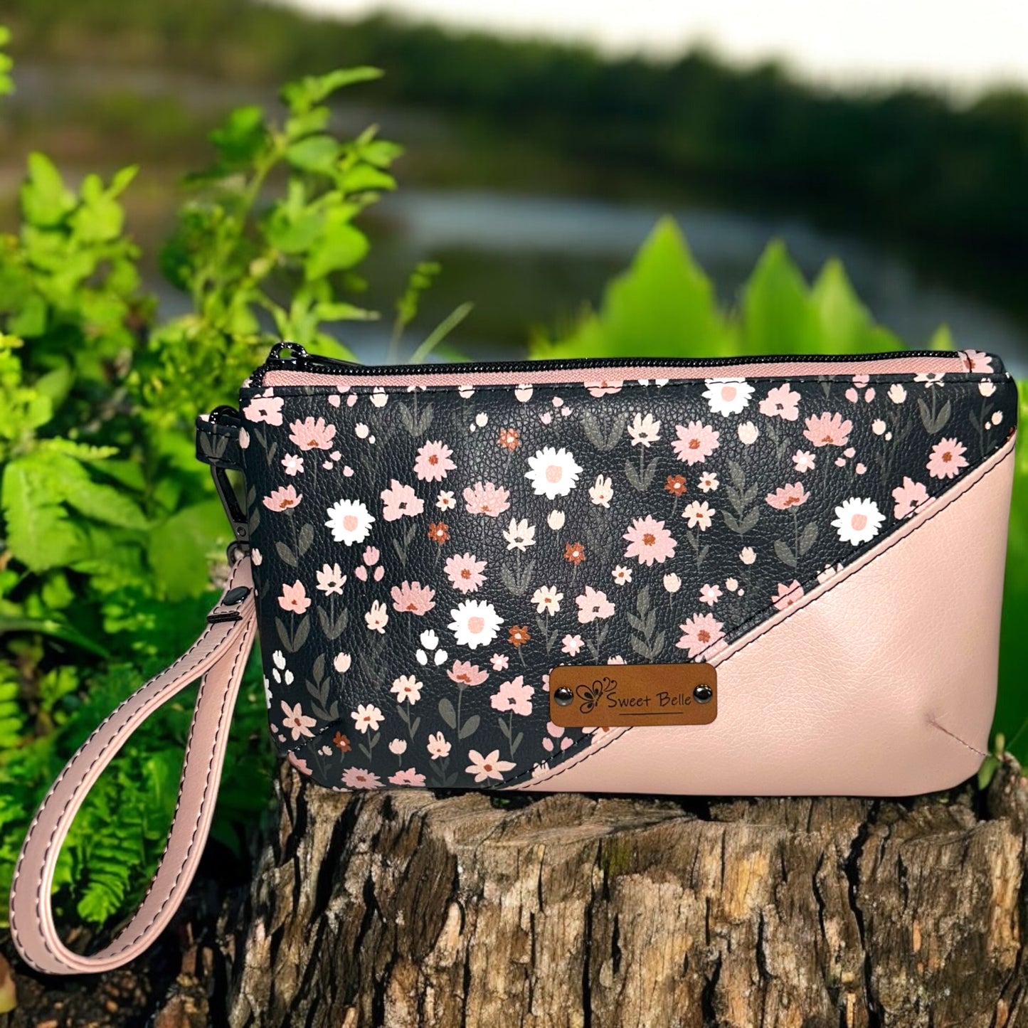 Metallic Light Pink Handcrafted Wristlet