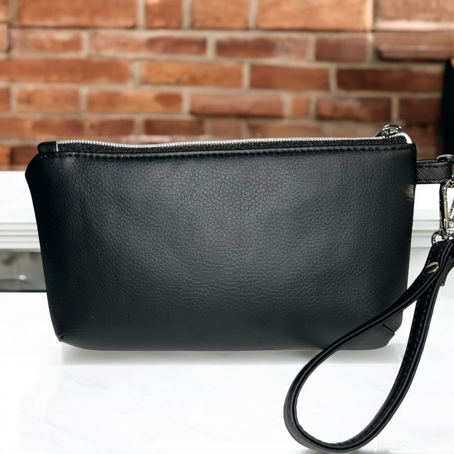 Black and Animal Print Handcrafted Wristlet