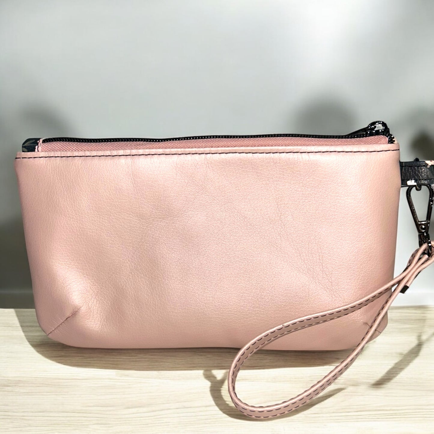 Metallic Light Pink Handcrafted Wristlet
