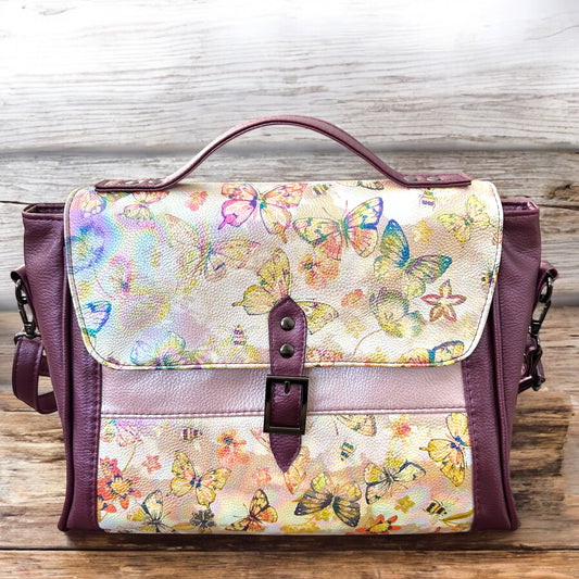Metallic Butterfly Handcrafted Handbag