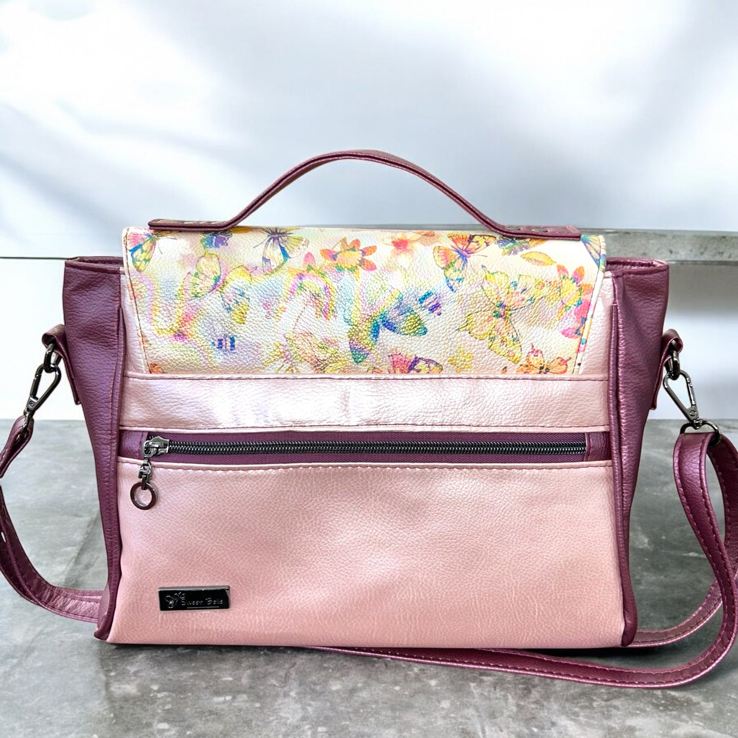 Metallic Butterfly Handcrafted Handbag