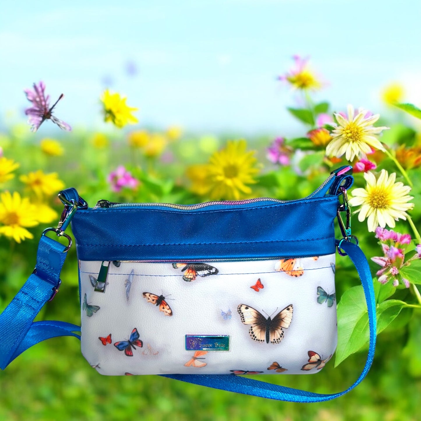 Butterfly Blue Starburn Crossbody Bag