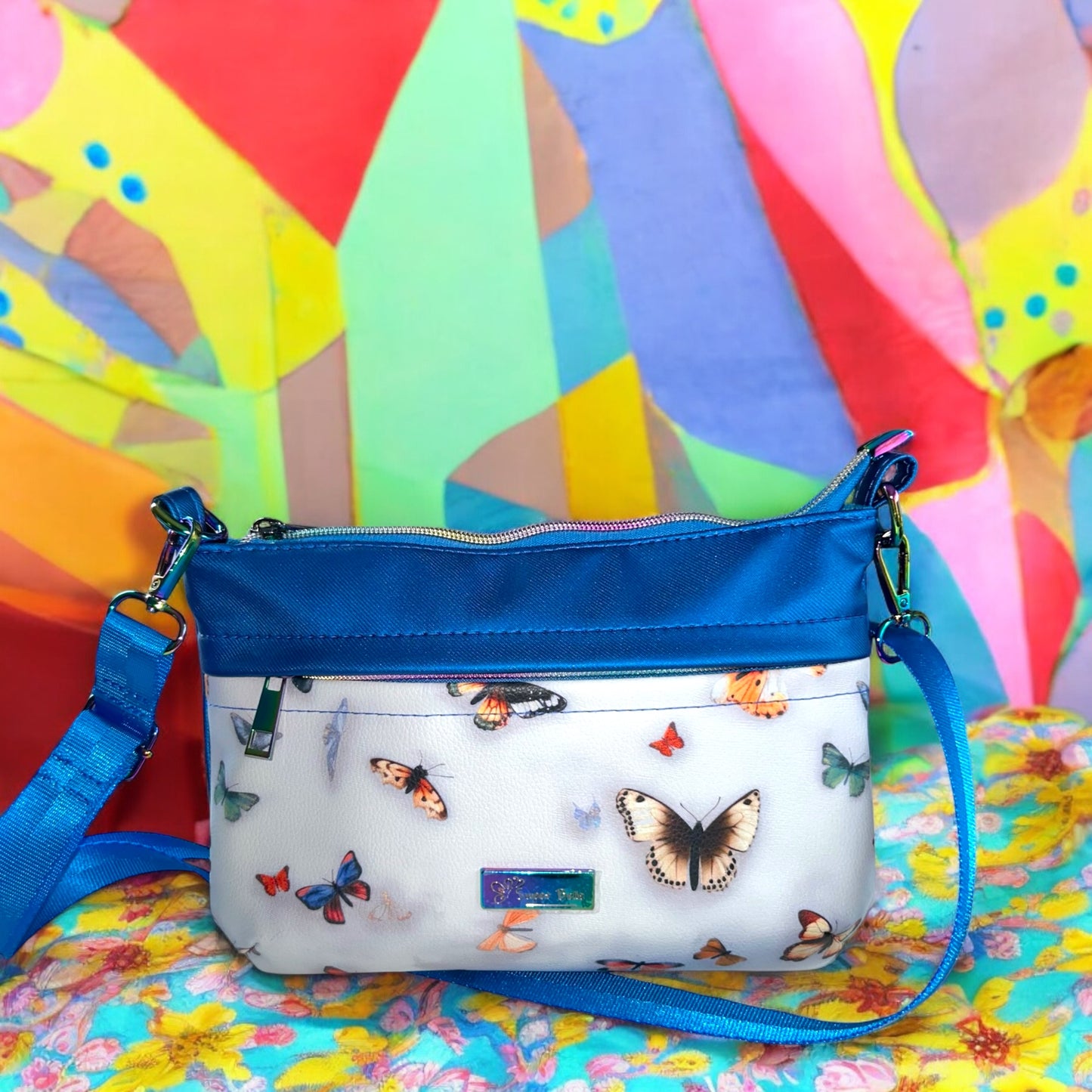 Butterfly Blue Starburn Crossbody Bag