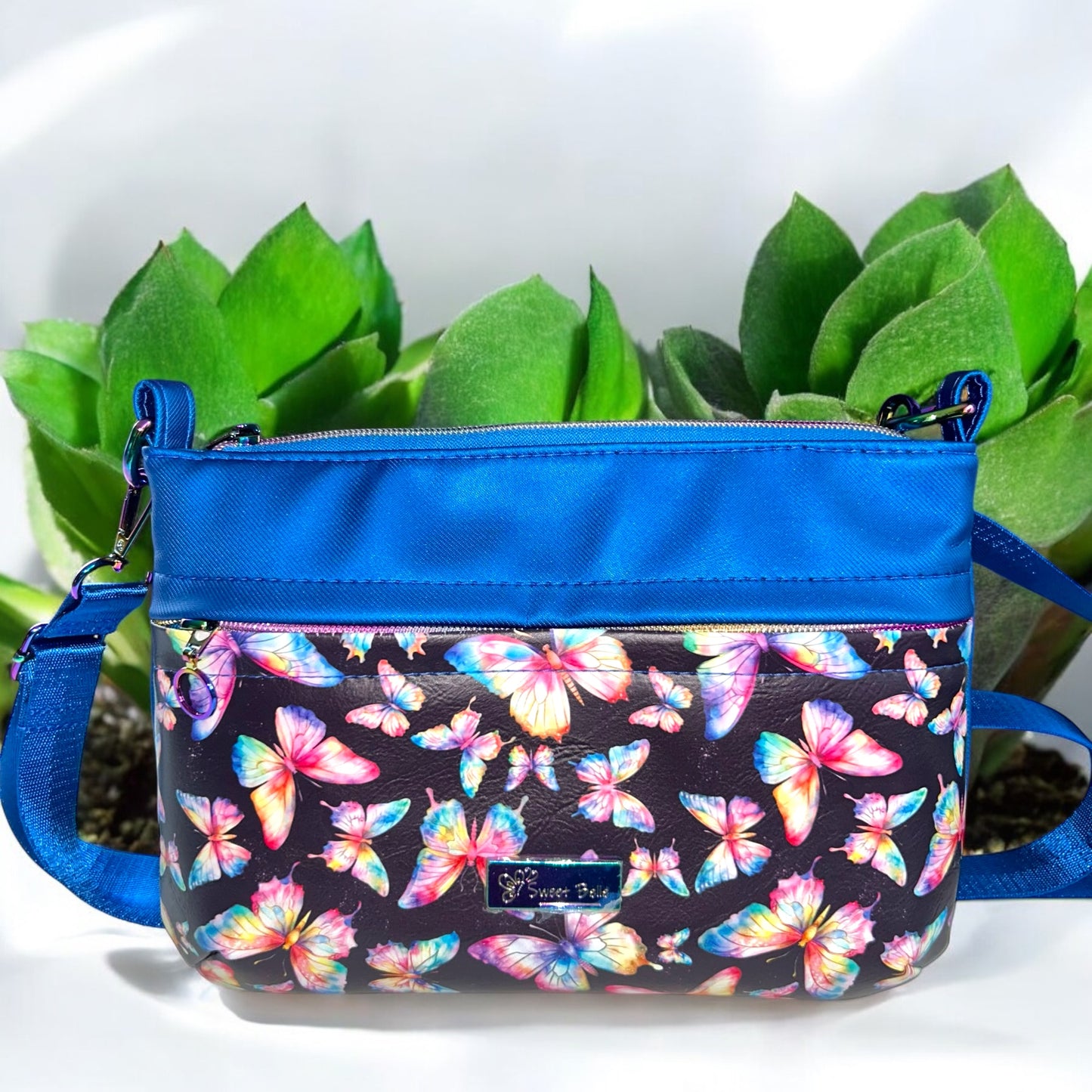 Rainbow Butterfly Starburn Crossbody Bag