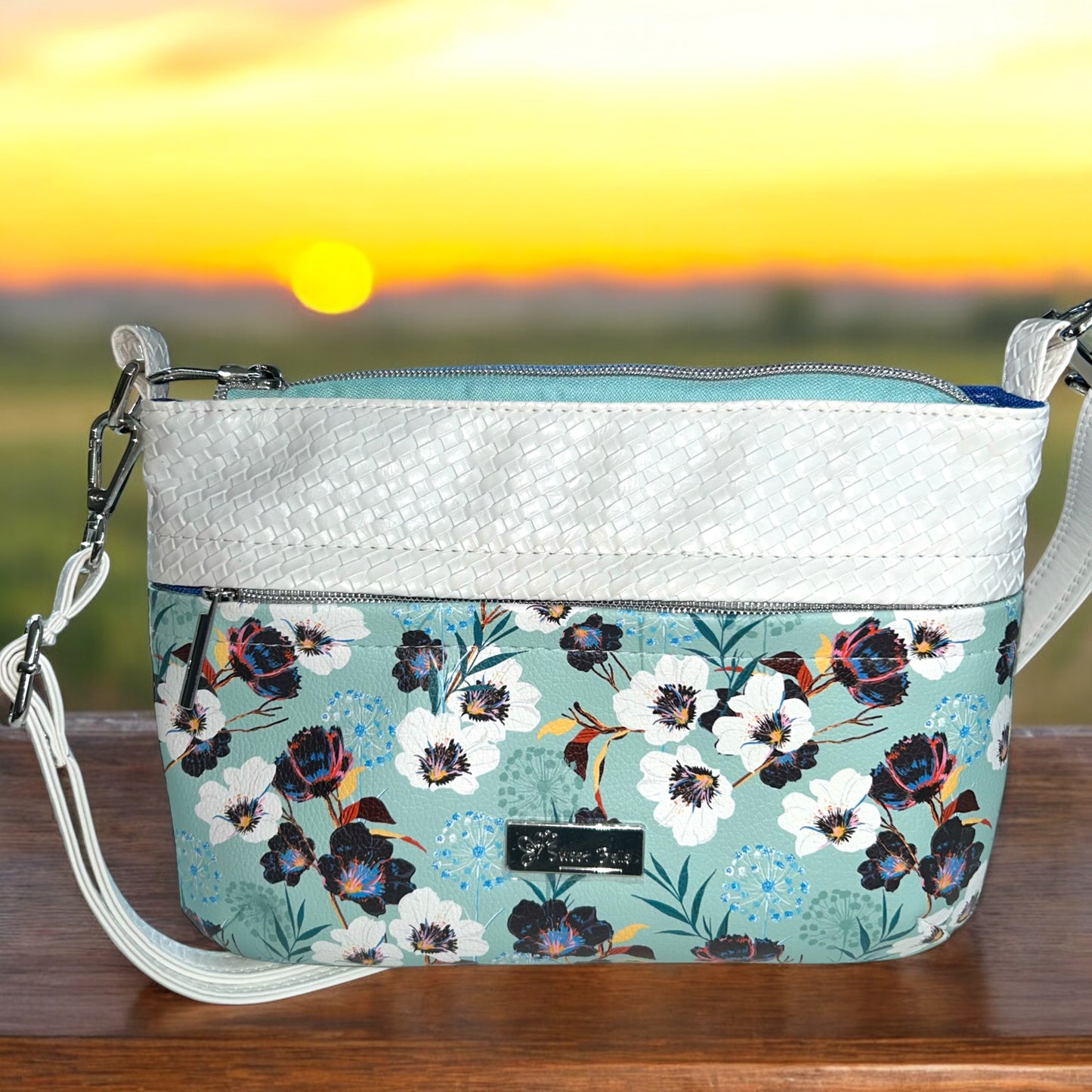 White Weave Starburn Crossbody Bag