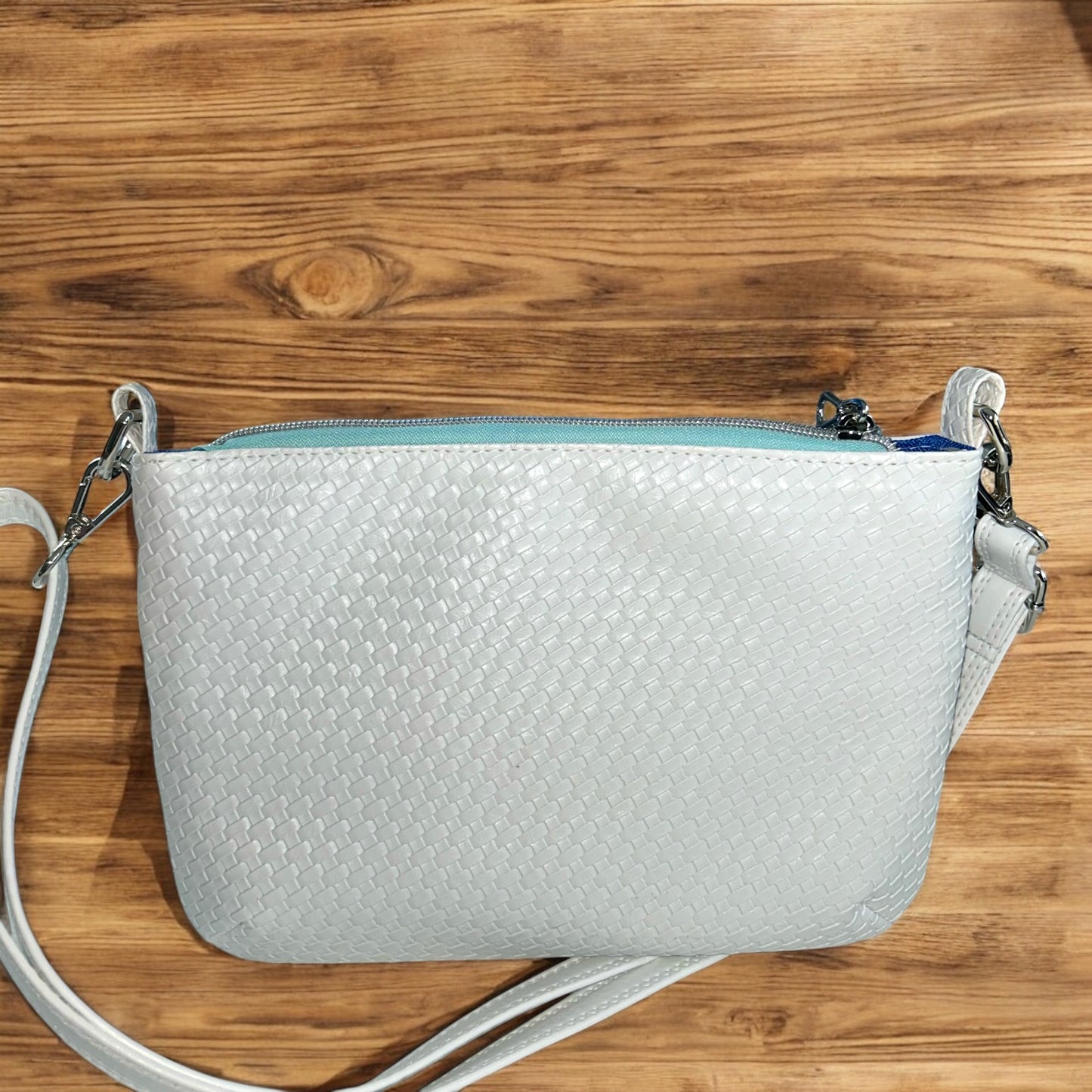 White Weave Starburn Crossbody Bag