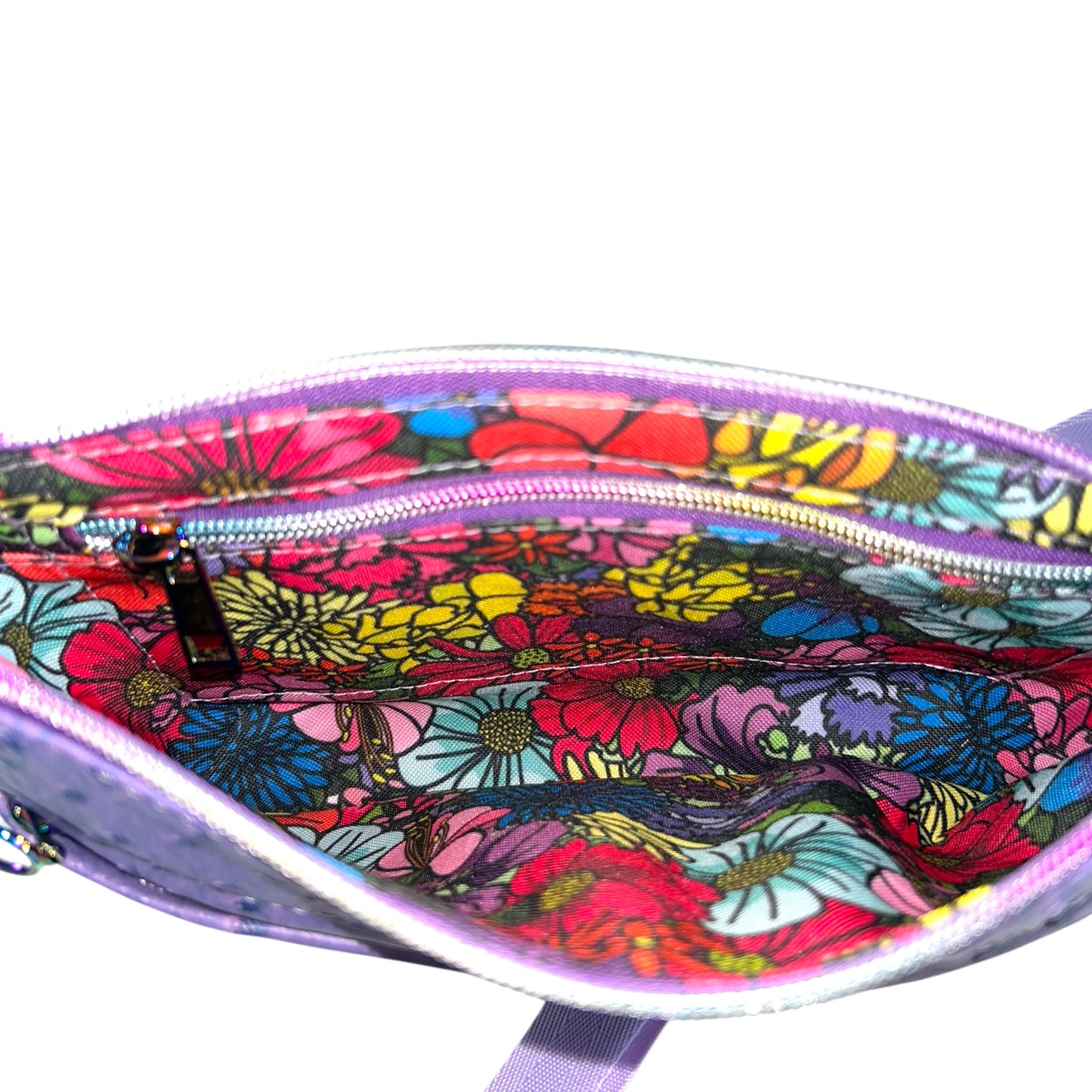 Purple Ostrich Starburn Crossbody Bag