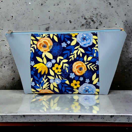 Blue Flower Cosmetic & Toiletry Bags