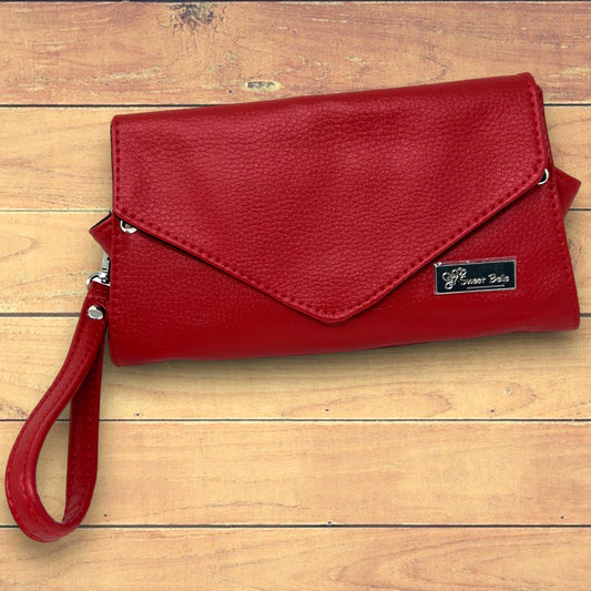 Red Clutch Wallet Wristlet & Crossbody Bag