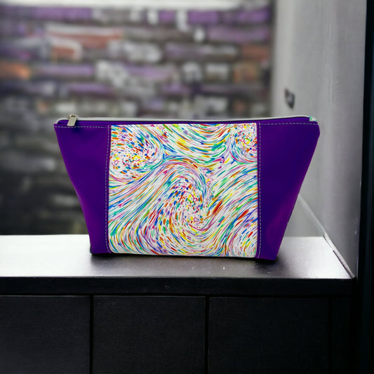 Purple and Swirl Cosmetic & Toiletry Bag