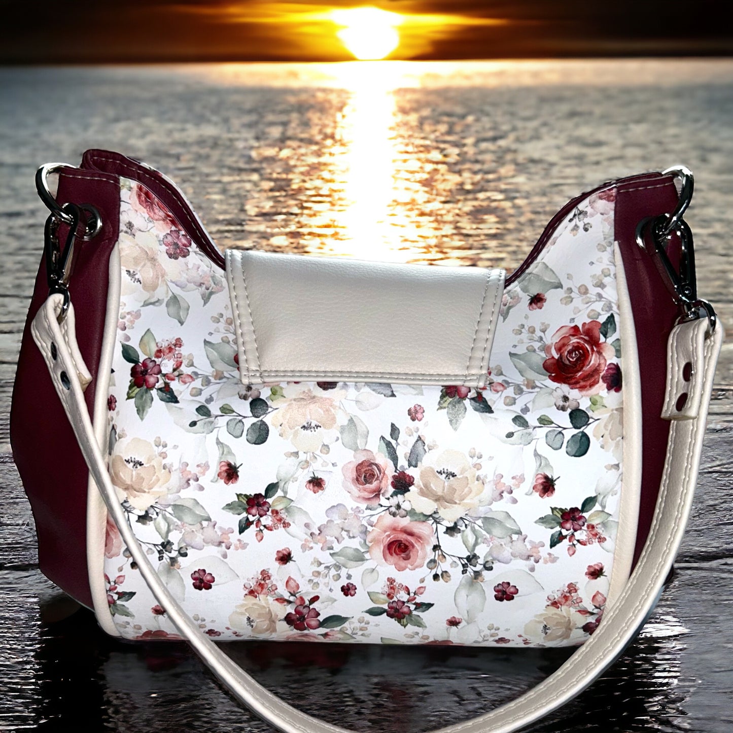 Cranberry and Roses Sequoia Shoulder/Handbag