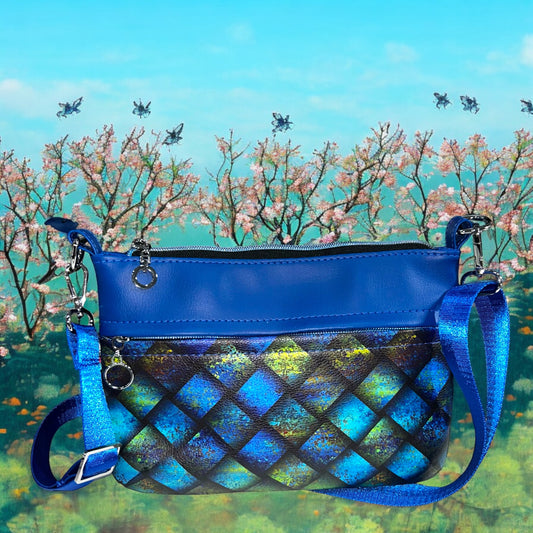 Geometric Blue Starburn Crossbody Bag