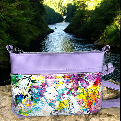 Lilac and Orchids Starburn Crossbody Bag