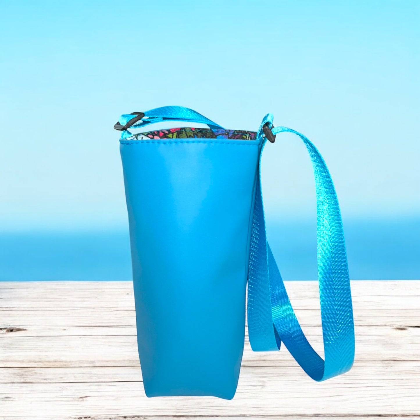 Turquoise Blue Water Bottle Carrier Bag