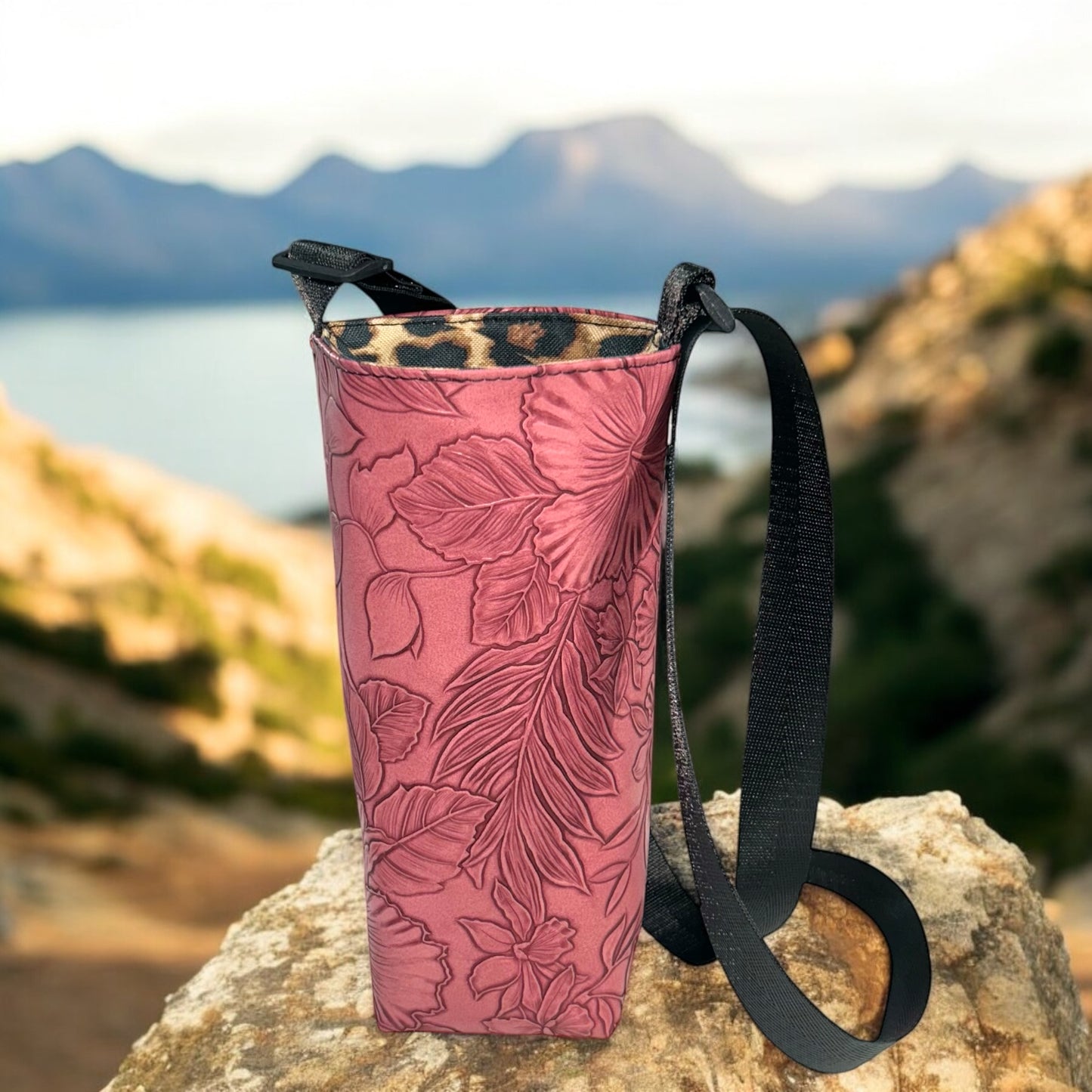 Dusty Rose Water Bottle Carrier Bag