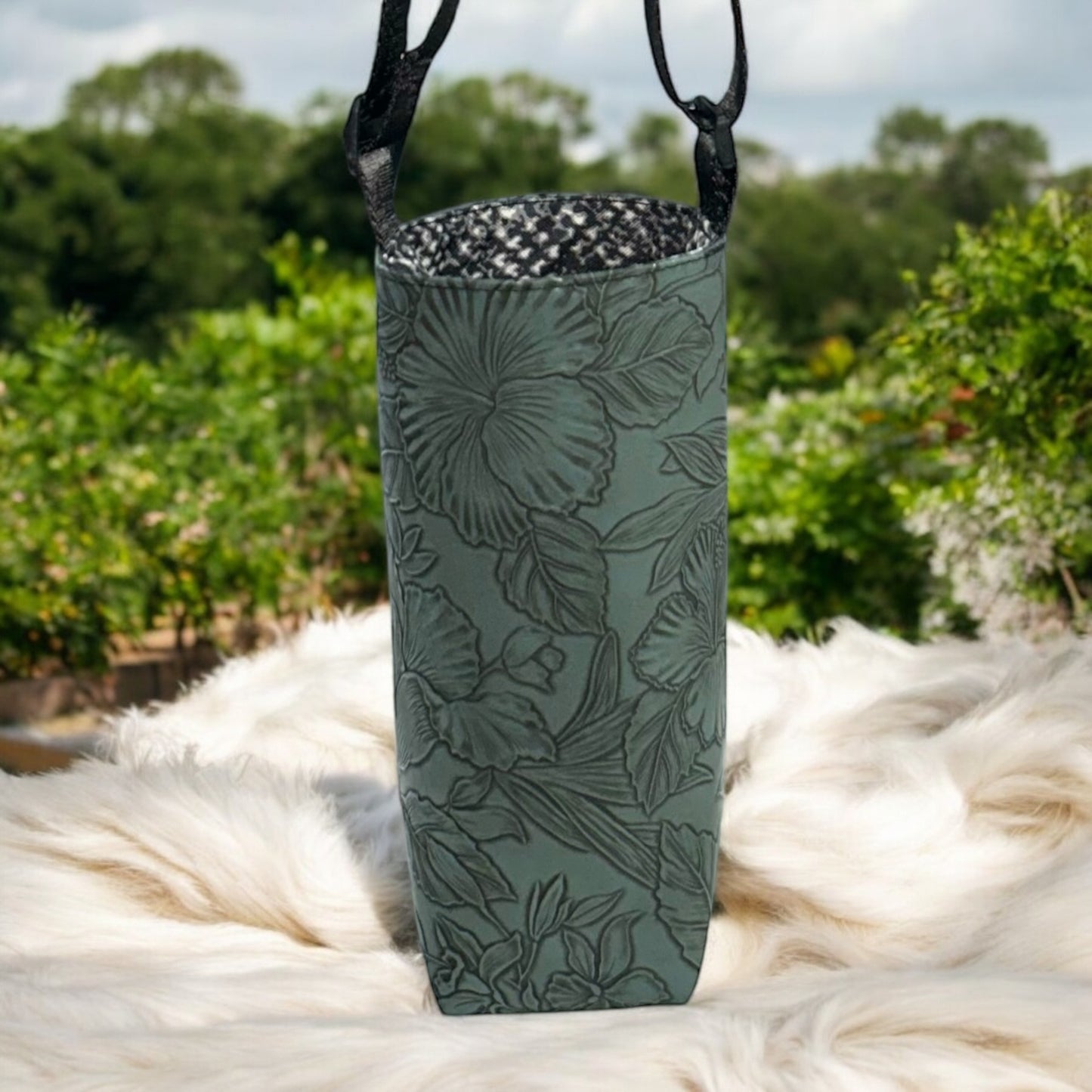 Forest Green Water Bottle Carrier Bag