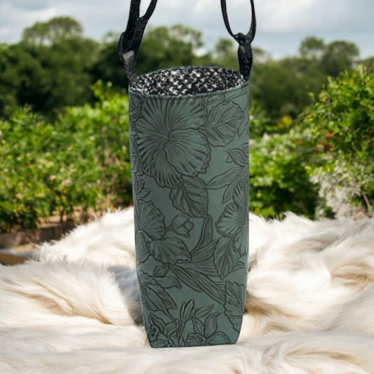 Forest Green Water Bottle Carrier Bag