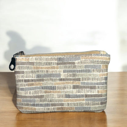 Gray Brown Brick Coin Pouch (small zipper pouch)