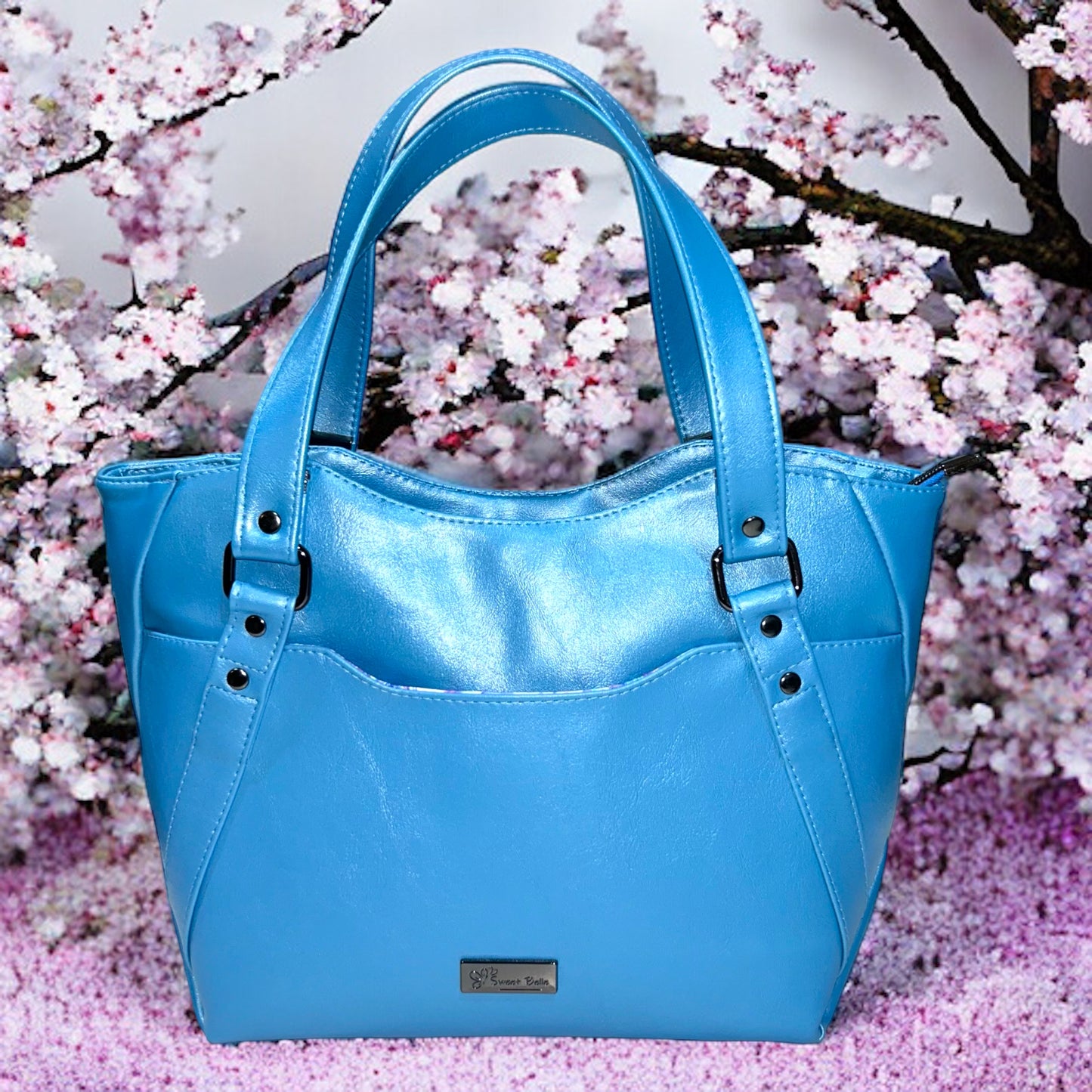 Metallic Azure Blue  Handbag