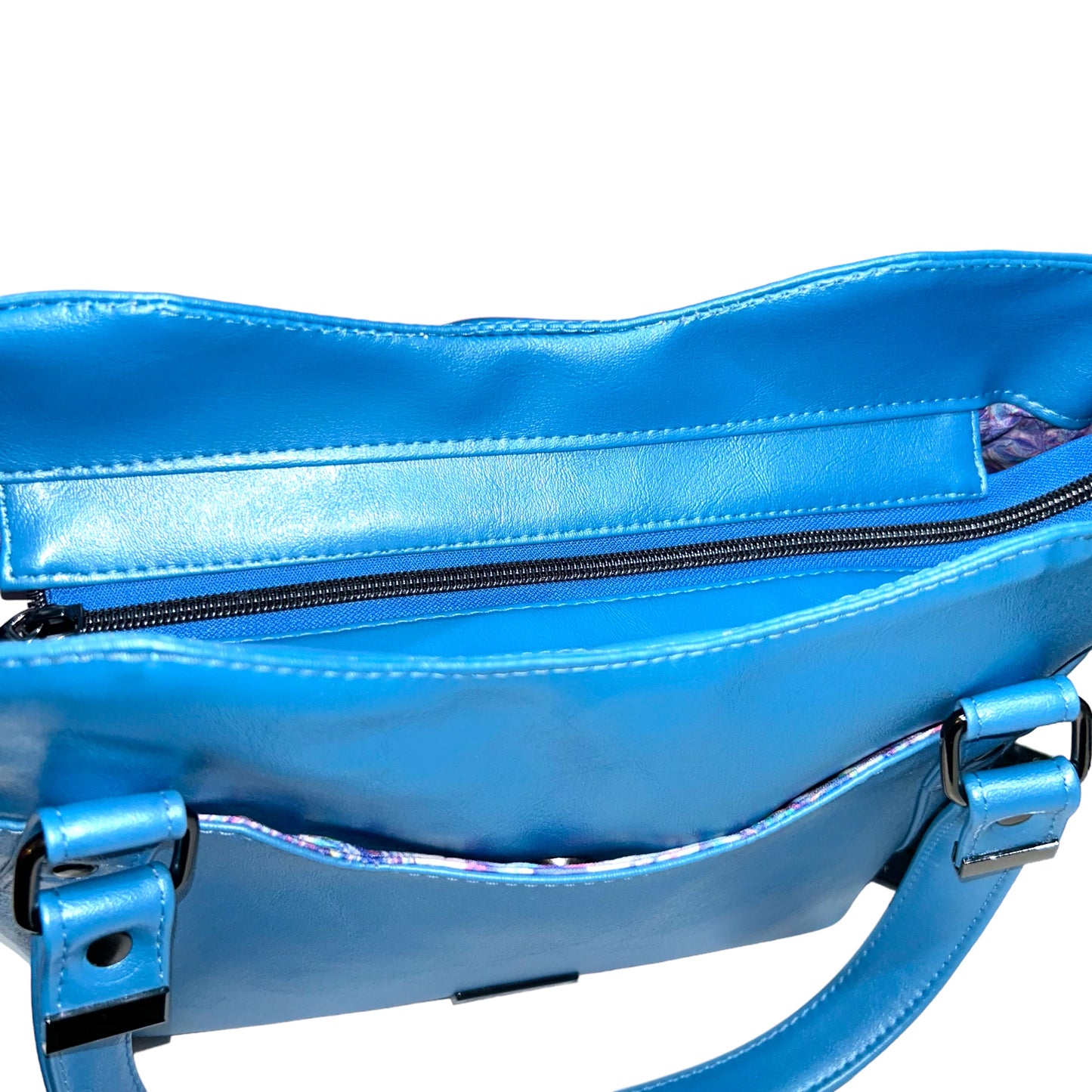 Metallic Azure Blue  Handbag