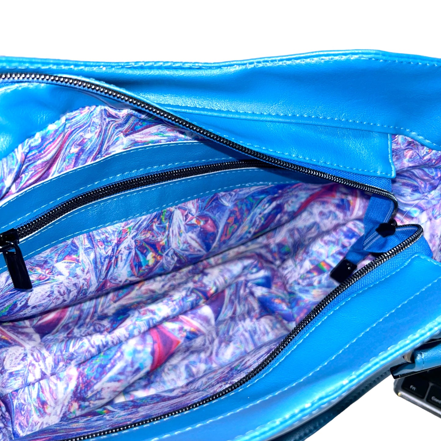 Metallic Azure Blue  Handbag