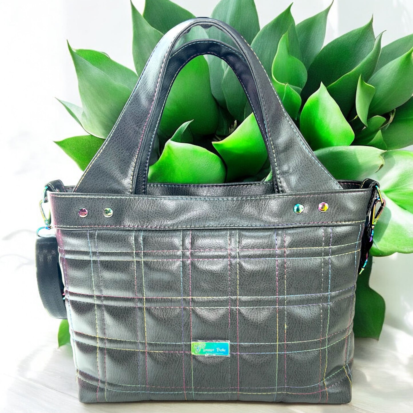 Black Rainbow Quilted Hand & Crossbody Bag