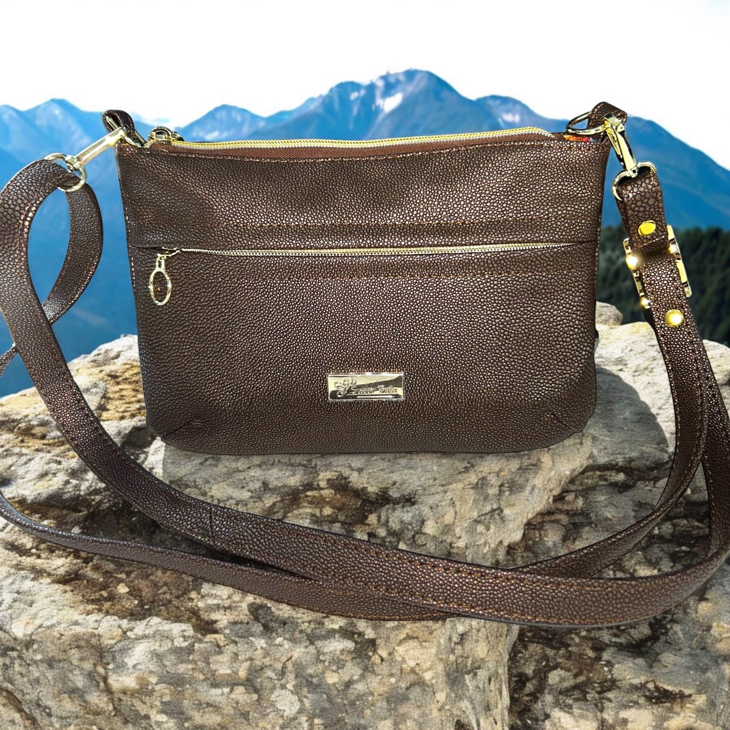 Brown Stingray Starburn Crossbody Bag