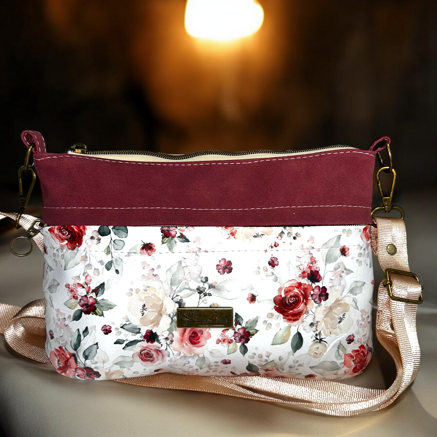 Cranberry Roses Starburn Crossbody Bag