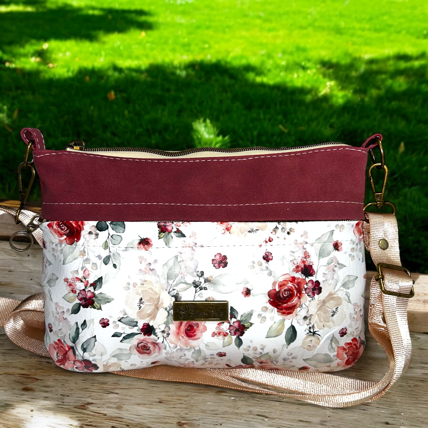 Cranberry Roses Starburn Crossbody Bag