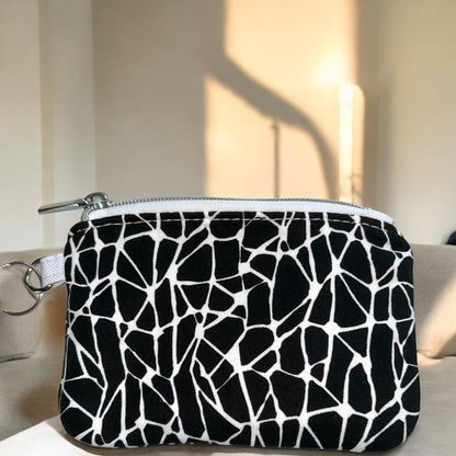 Black & White Crackle Coin Pouch (small zipper pouch)