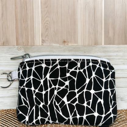 Black & White Crackle Coin Pouch (small zipper pouch)